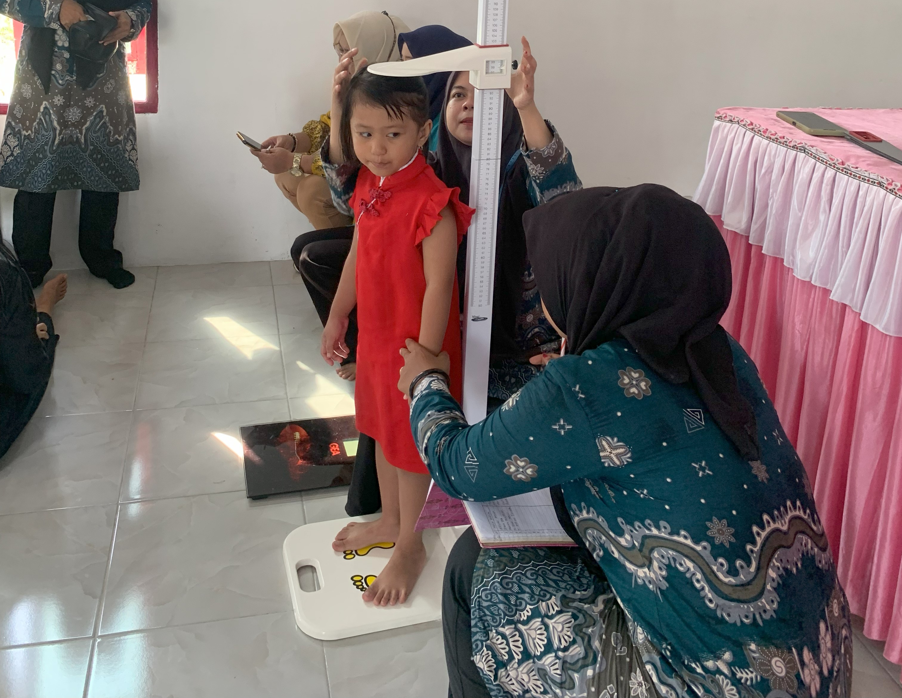 Kegiatan Posyandu yang dilaksanakan di Aula Desa Bengkel pada 24 Juli 2025